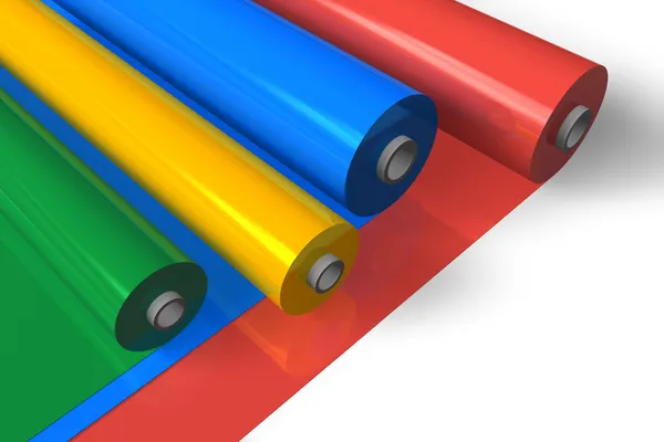 Farbe Kunststoffrollen — Stockfoto