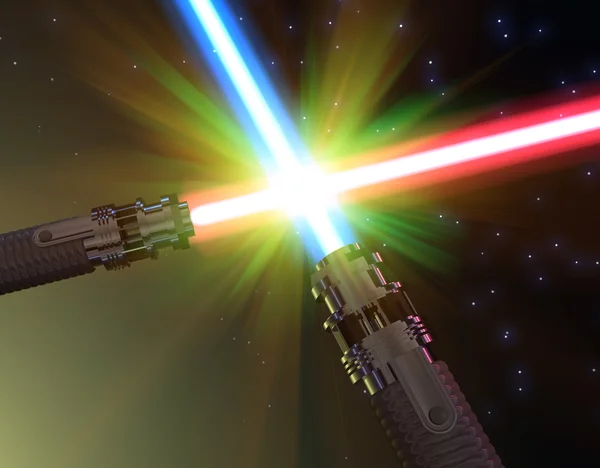 Battle with light sabers — Stock Photo, Image
