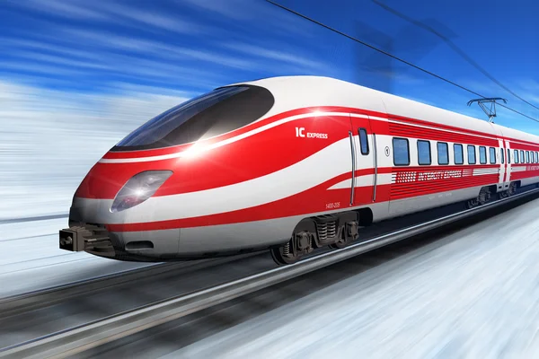 Winter high speed train — Stock Photo, Image