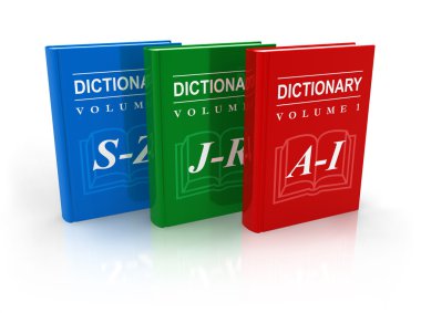 3-volume dictionary clipart