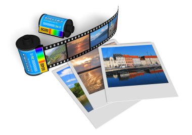 Travel photos on white clipart