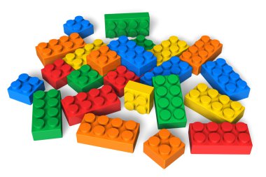 Color building blocks clipart