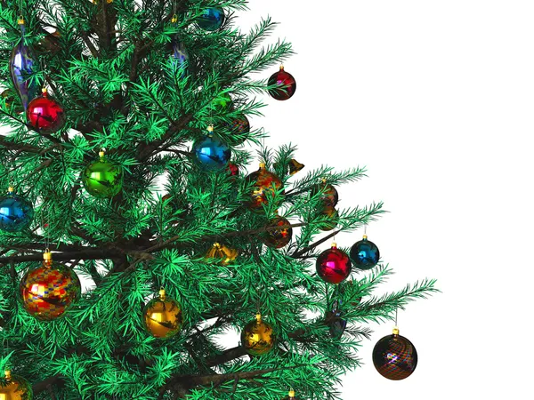 Zdobené vánoční stromeček pozadí — Stock fotografie