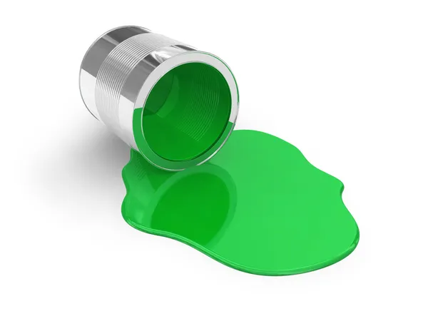 Vernice verde versata — Foto Stock
