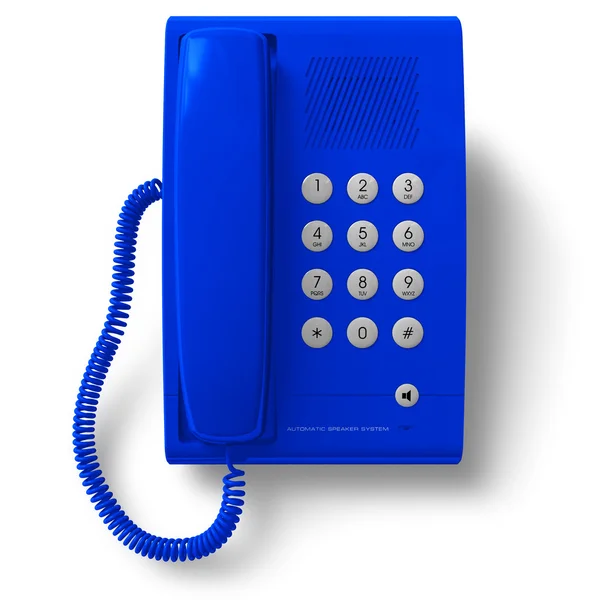 Téléphone de bureau bleu — Photo