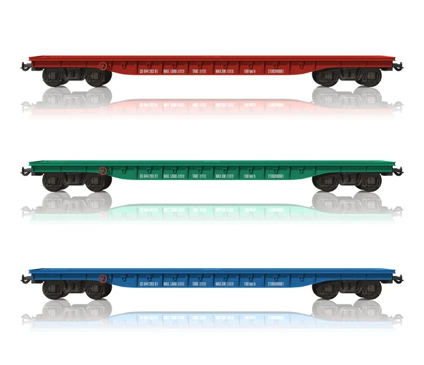Set of railroad flatcars — Stock Photo, Image