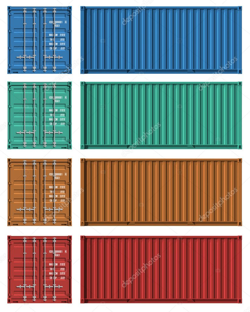 Set of cargo container templates
