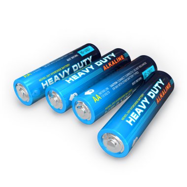 Four AA batteries clipart