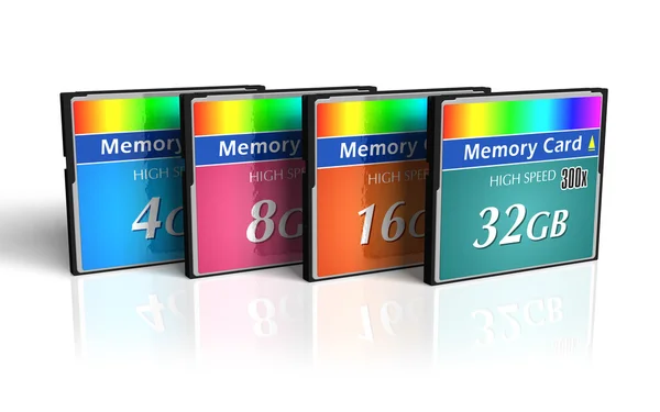 Conjunto de cartões de memória CompactFlash — Fotografia de Stock