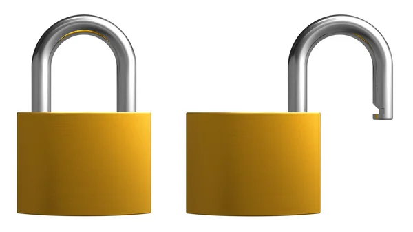 Opened and closed padlocks — Stock Photo, Image