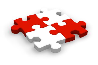 Four puzzle pieces clipart