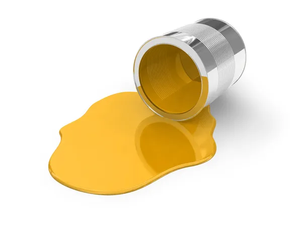 Tinta amarela derramada — Fotografia de Stock