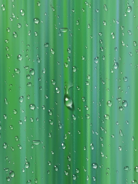 Water drops on green background — Stock Photo, Image