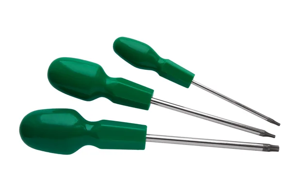 Green screwdrivers — Stock Photo, Image