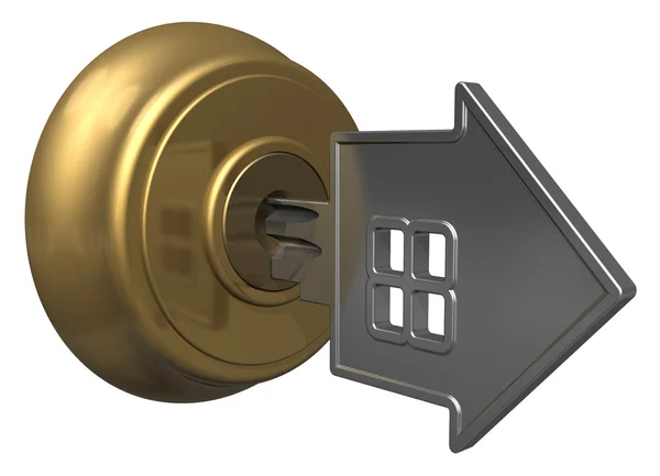 Key in keyhole — Stock Photo, Image