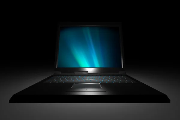 Computer portatile elegante nero — Foto Stock