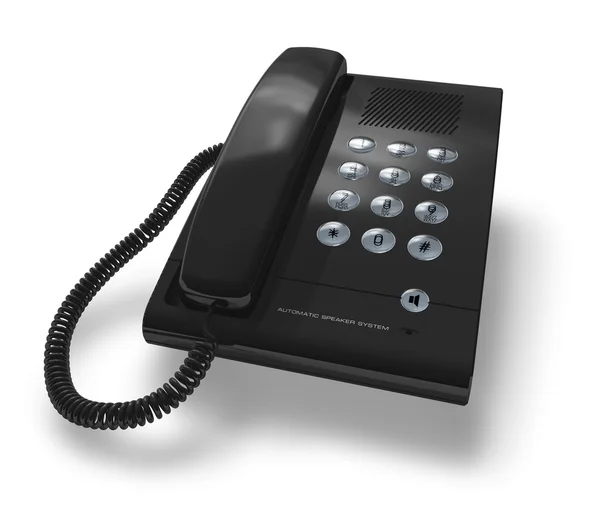 Schwarzes Bürotelefon — Stockfoto