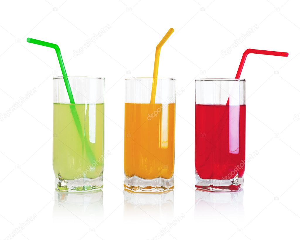 Set of fruit drinks