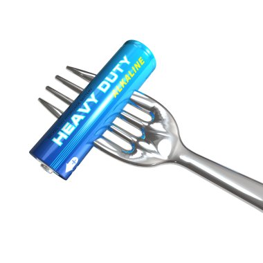 Battery on fork clipart