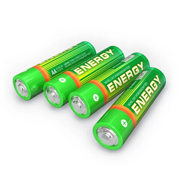 Vier aa-Batterien — Stockfoto