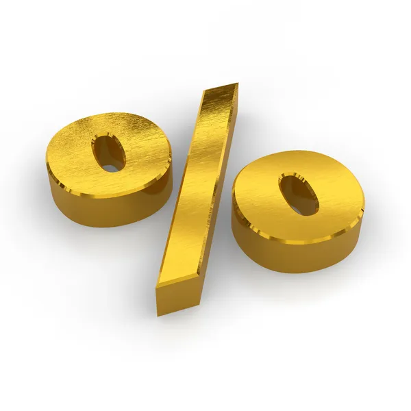 Zlatý symbol procenta — Stock fotografie