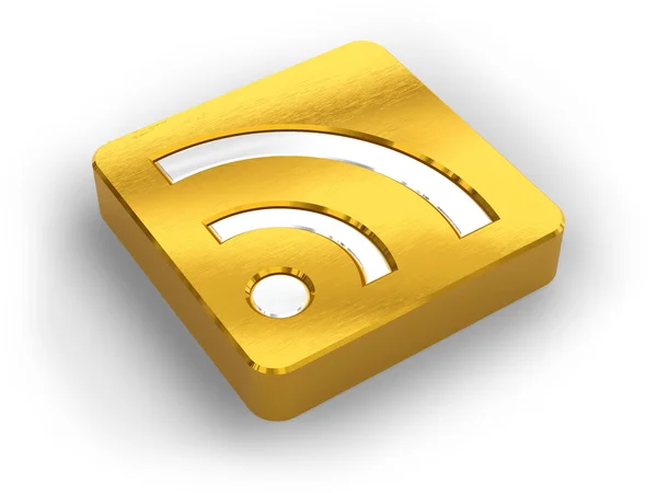 Simbolo RSS oro — Foto Stock