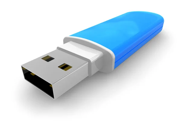 Unidad flash USB azul —  Fotos de Stock