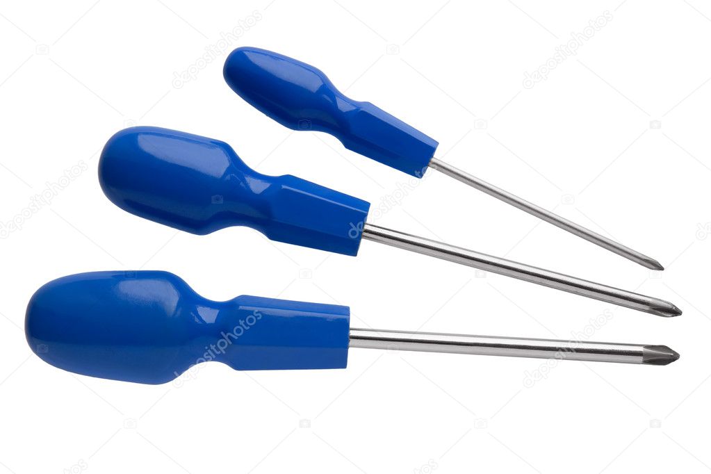 Set of blue screwdrivers