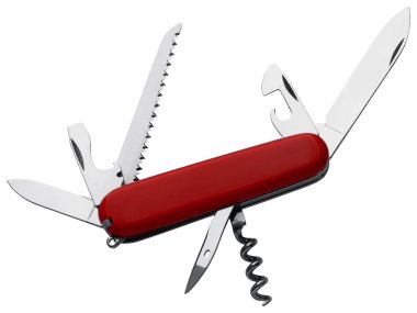 Swiss army knife isolated on white clipart