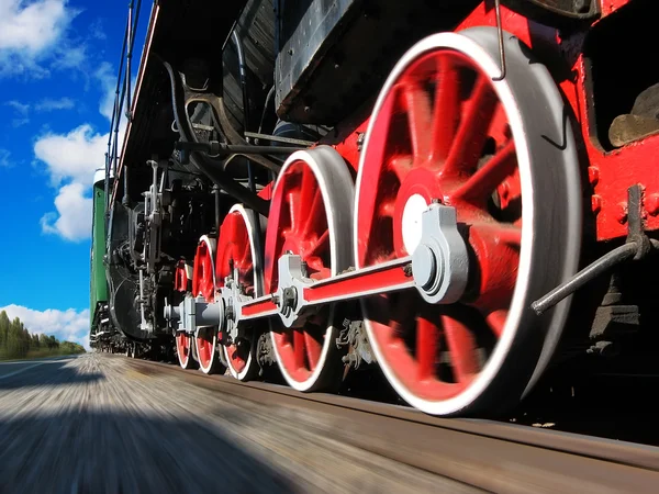Yüksek hızlı buharlı lokomotif — Stok fotoğraf