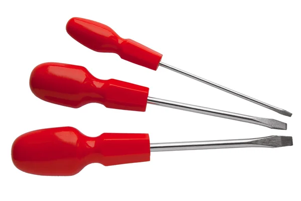 Red screwdrivers isolated — Stock Photo, Image