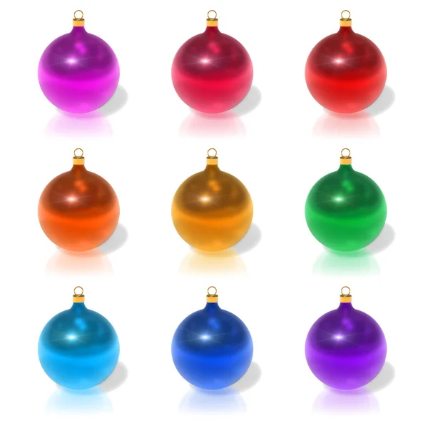 Conjunto de bolas de Natal de cor — Fotografia de Stock