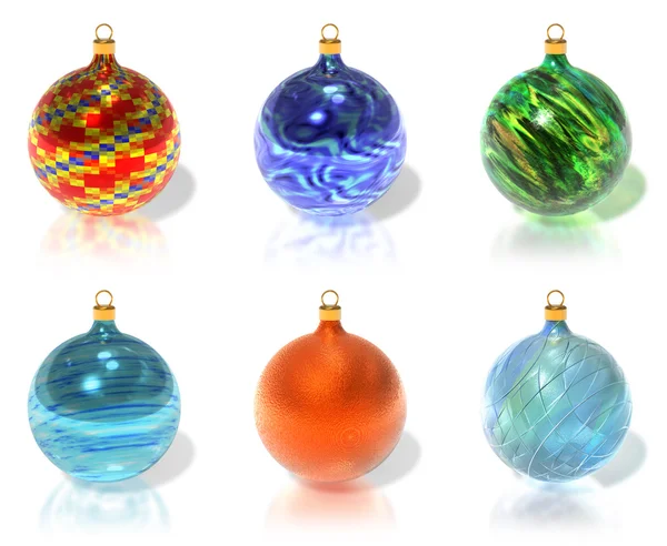 Sada barevných vánoční koule — Stock fotografie