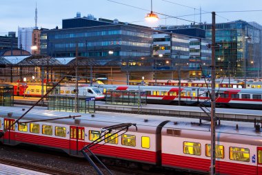 Central railway station in Helsinki, Finland clipart