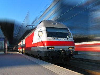 High-speed train in motion clipart