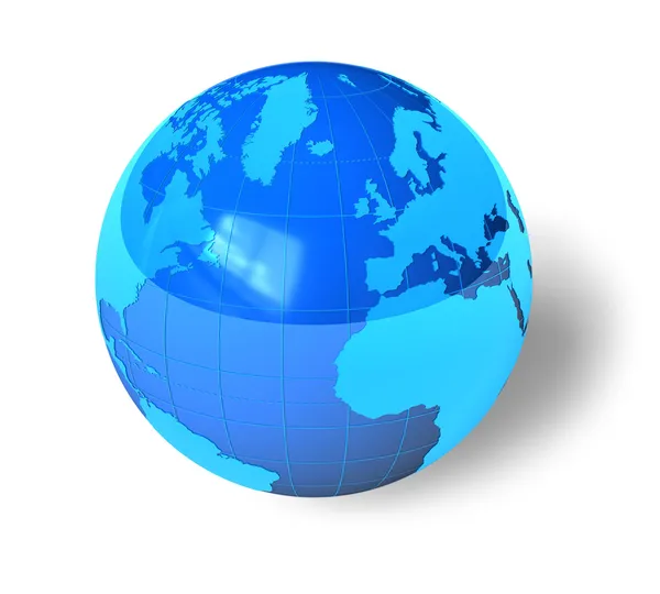 Globo azul brilhante da Terra — Fotografia de Stock