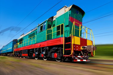 High speed diesel train clipart