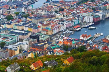 Panorama of Bergen, Norway clipart