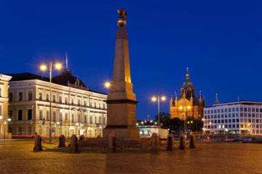 Pazar Meydanı, gece de helsinki, Finlandiya