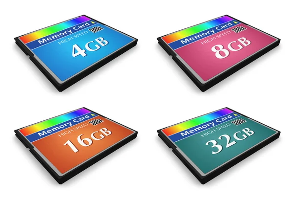Set of CompactFlash memory cards — Stock Photo, Image