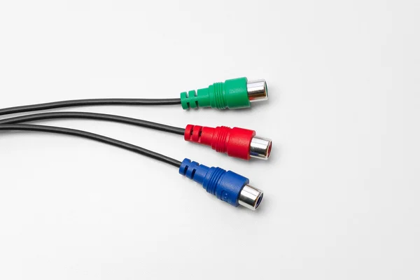 RGB компонентный кабель на белом — стоковое фото