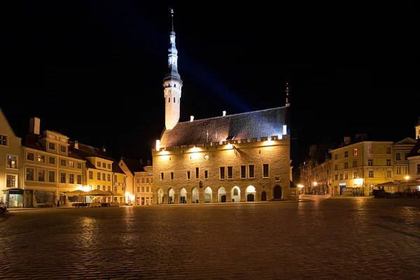 市政厅广场在塔林，爱沙尼亚 — 图库照片
