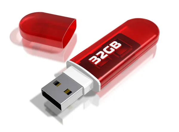 Unidade flash USB transparente — Fotografia de Stock
