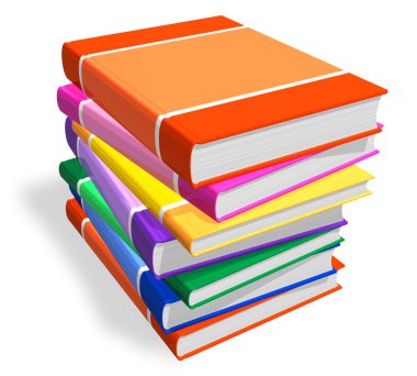 Stack of color books clipart