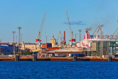 Seaport in Helsinki, Finland clipart