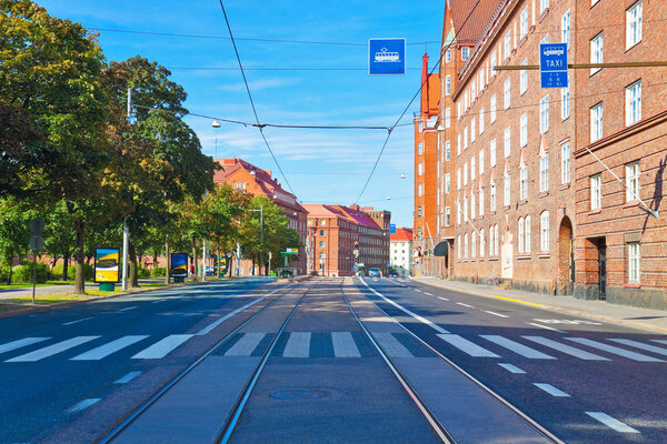 City street in Helsinki, Finland