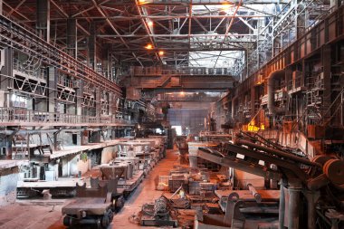 Interior of metallurgical plant workshop clipart
