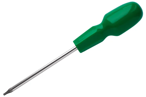 Green screwdriver isolated — Stock Photo, Image