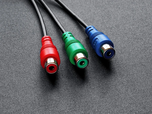 Kabel komponentowy RGB na czarny — Zdjęcie stockowe