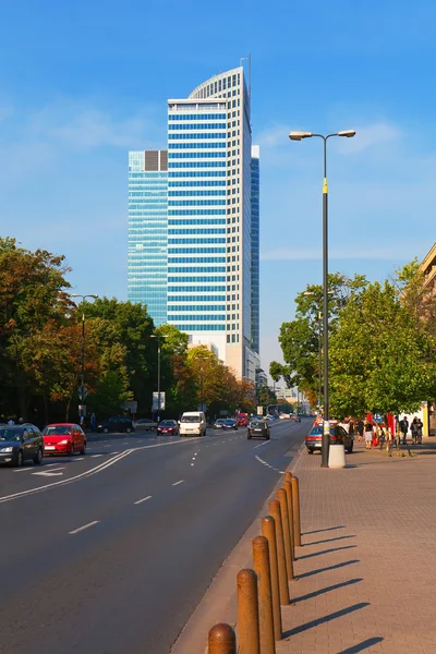 Distrito de negocios en Varsovia, Polonia — Foto de Stock